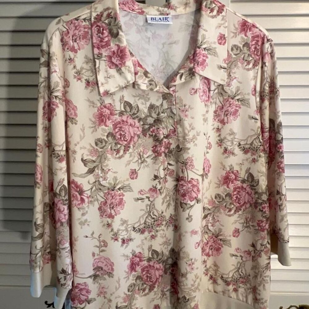 Blair Women's Pink and Green Blouse